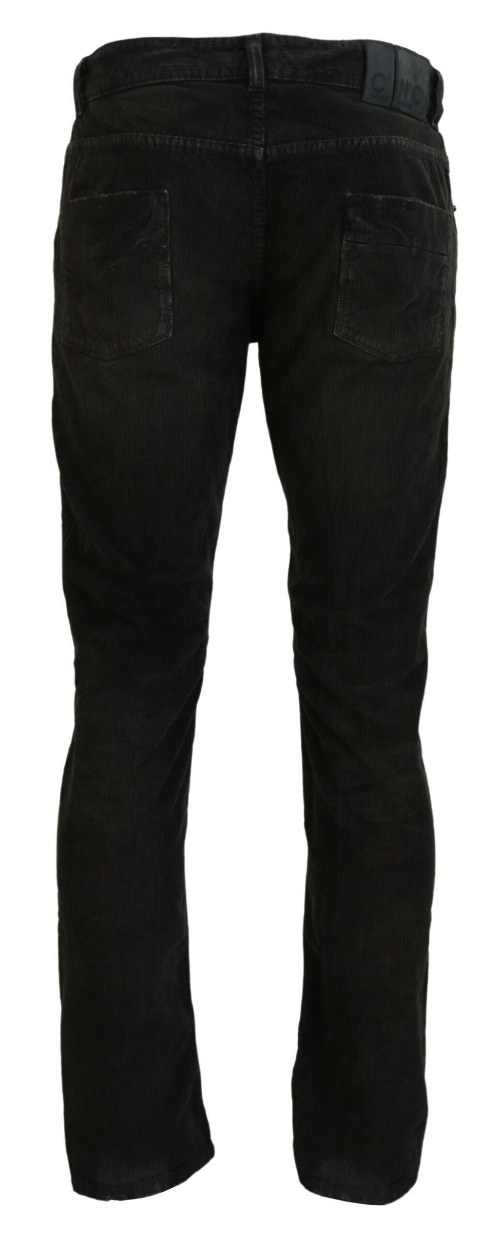 Costume National Grey Cotton Corduroy Men's Casual Jeans