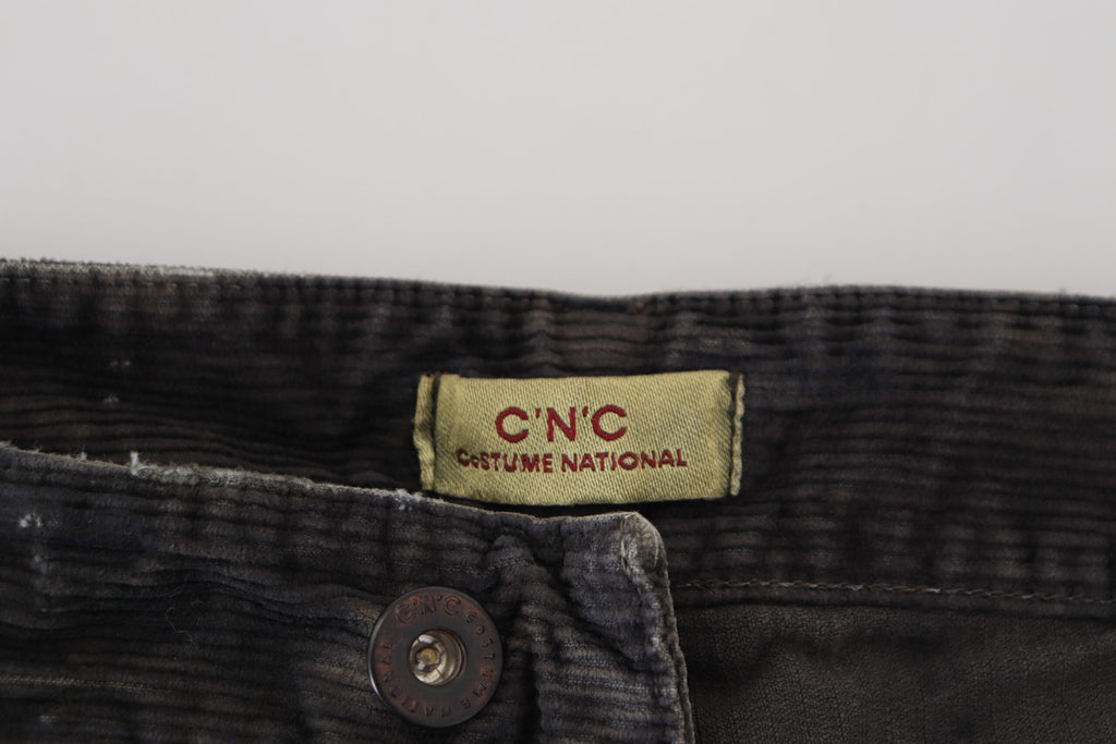 Costume National Grey Cotton Corduroy Men's Casual Jeans