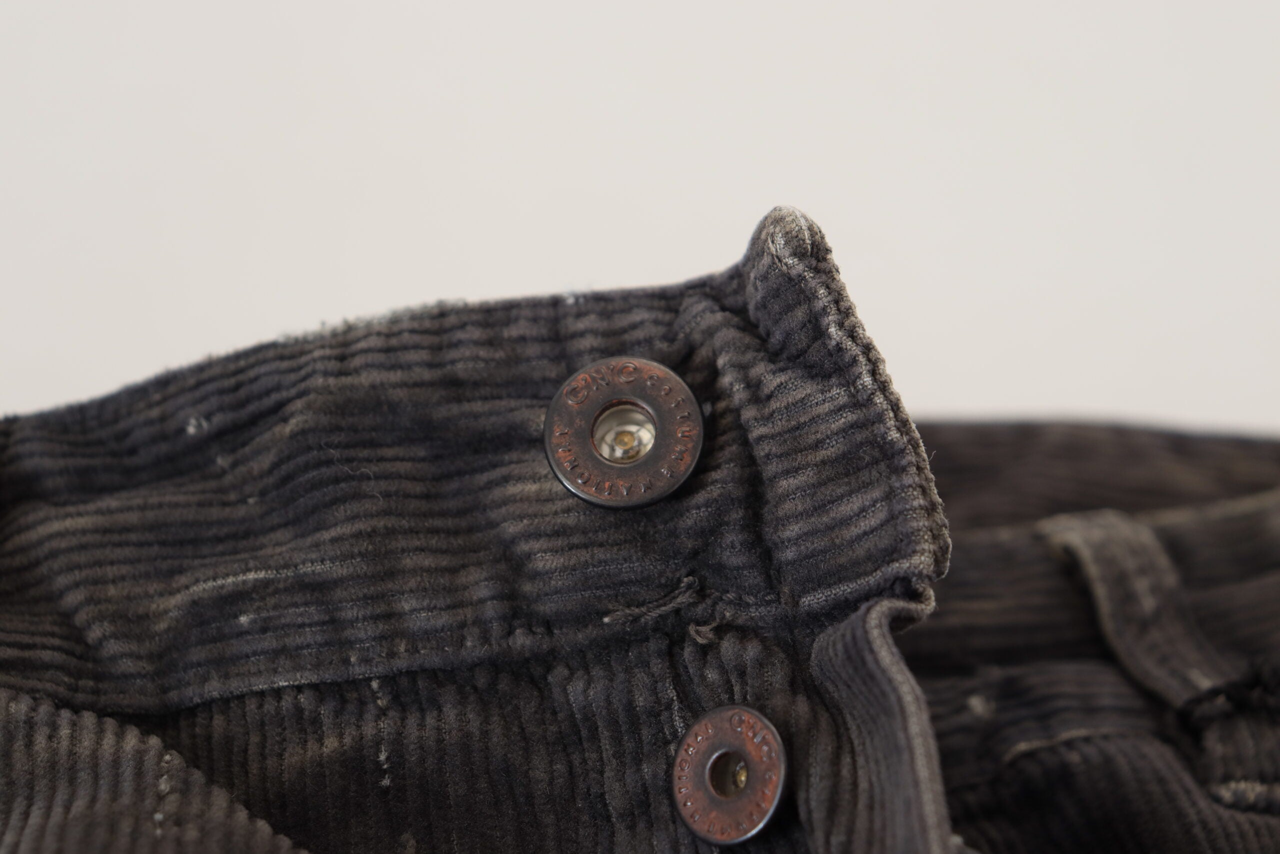 Costume National Grey Cotton Corduroy Men's Casual Jeans