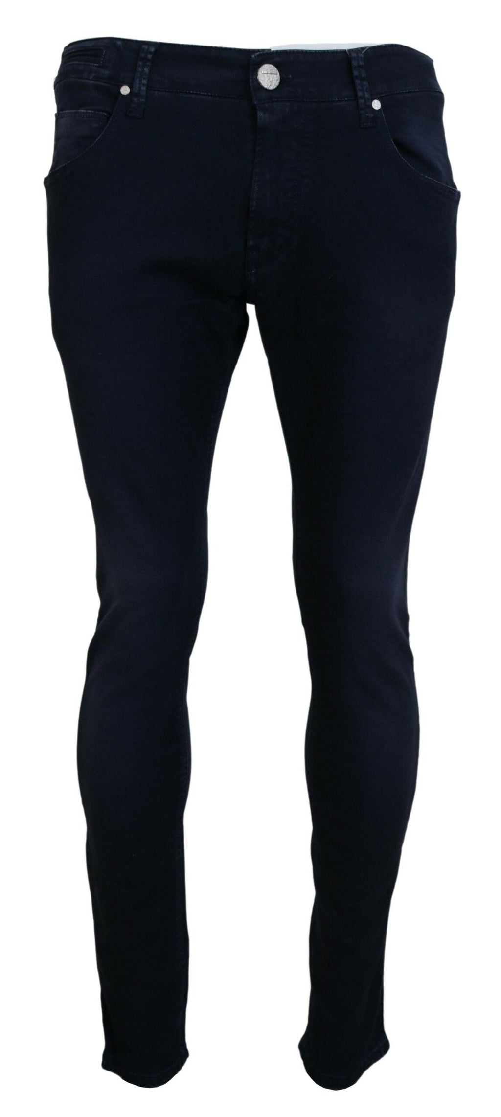 Eight Blue Cotton Tapered Slim Fit Men's Casual Denim Jeans