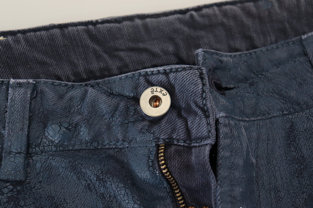 Extra Blue Cotton Tapered Slim Fit Men's Casual Denim Jeans