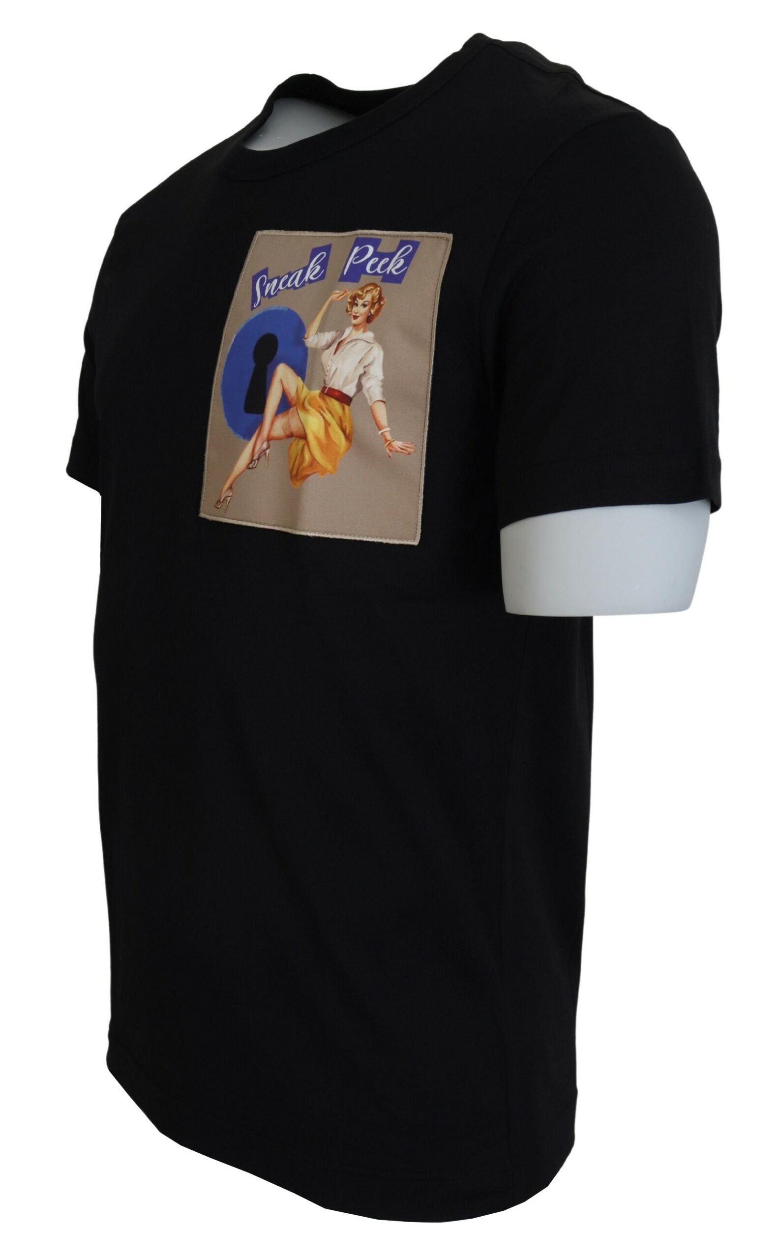 Dolce & Gabbana Black Sneak Peek Short-Sleeve Cotton T-Shirt