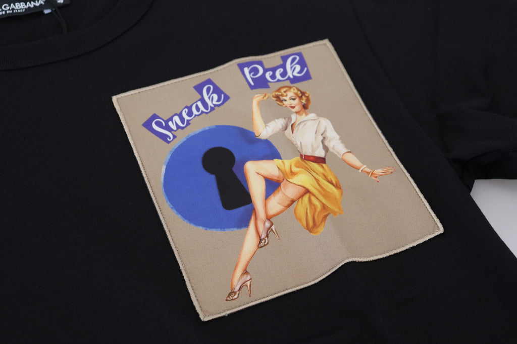 Dolce & Gabbana Black Sneak Peek Short-Sleeve Cotton T-Shirt