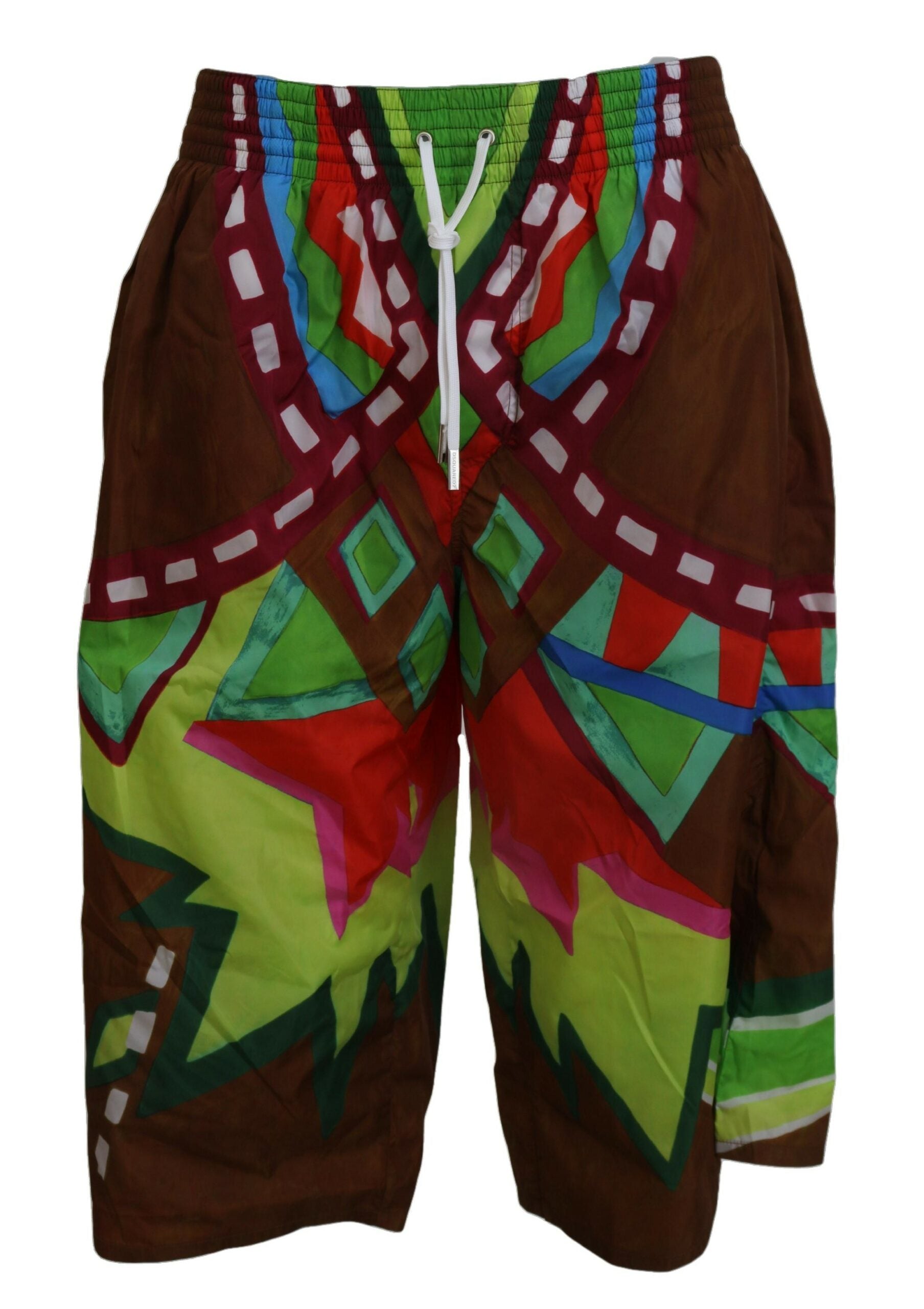 Dsquared² Multicolor Printed Men's Beachwear Shorts Swimwear