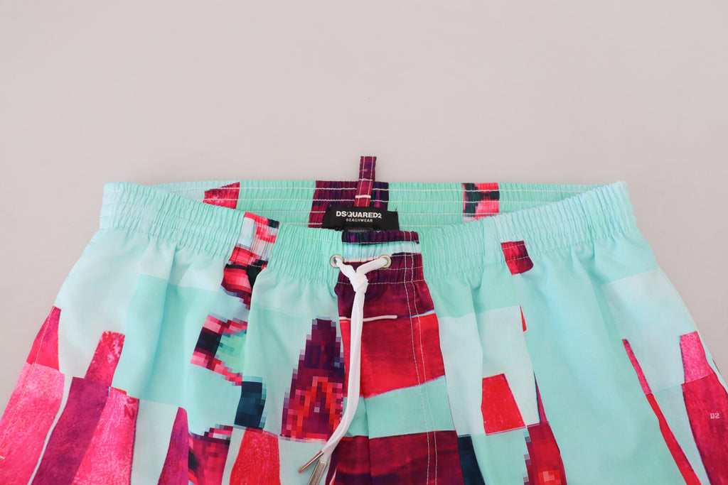 Dsquared² Mehrfarbig bedruckte Strandbekleidung Shorts Bademode