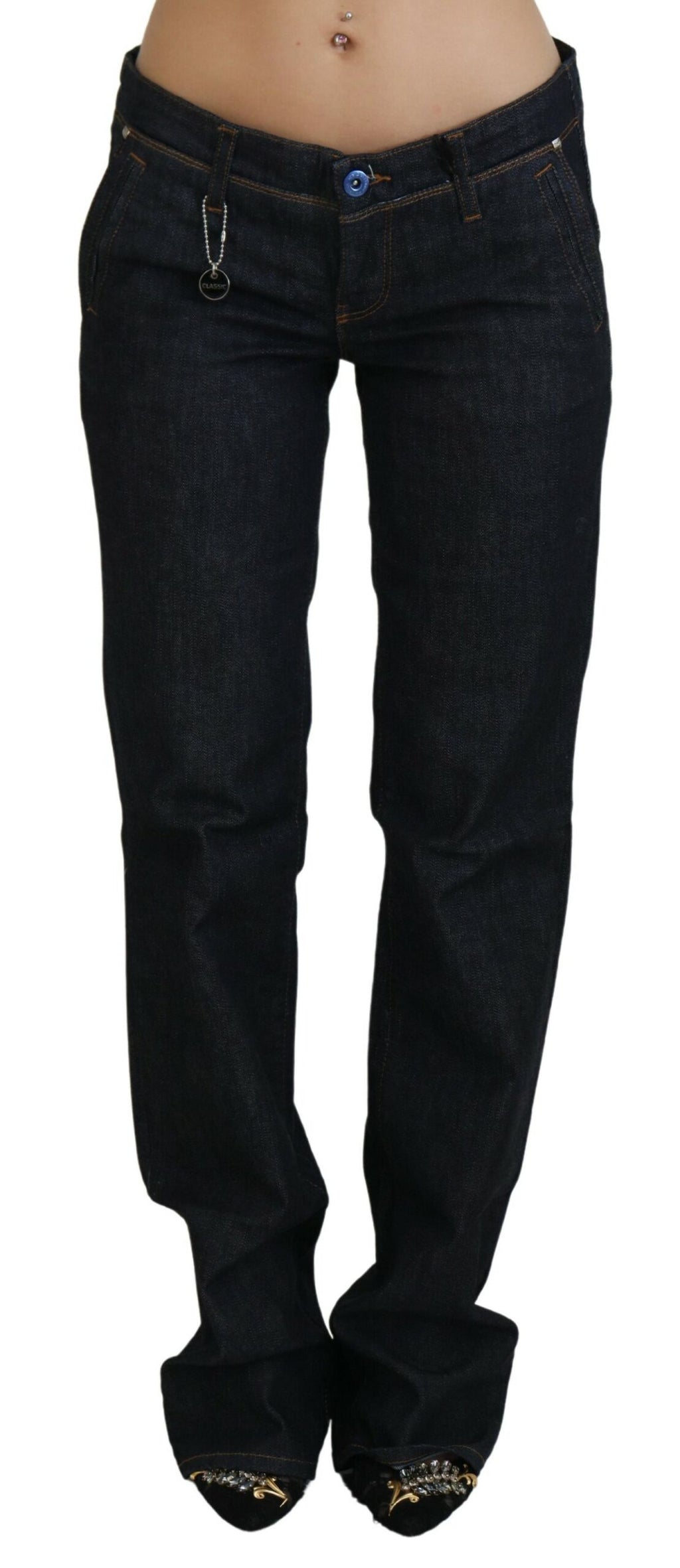 Costume National Blaue Low Waist Straight Denim Hosen Jeans
