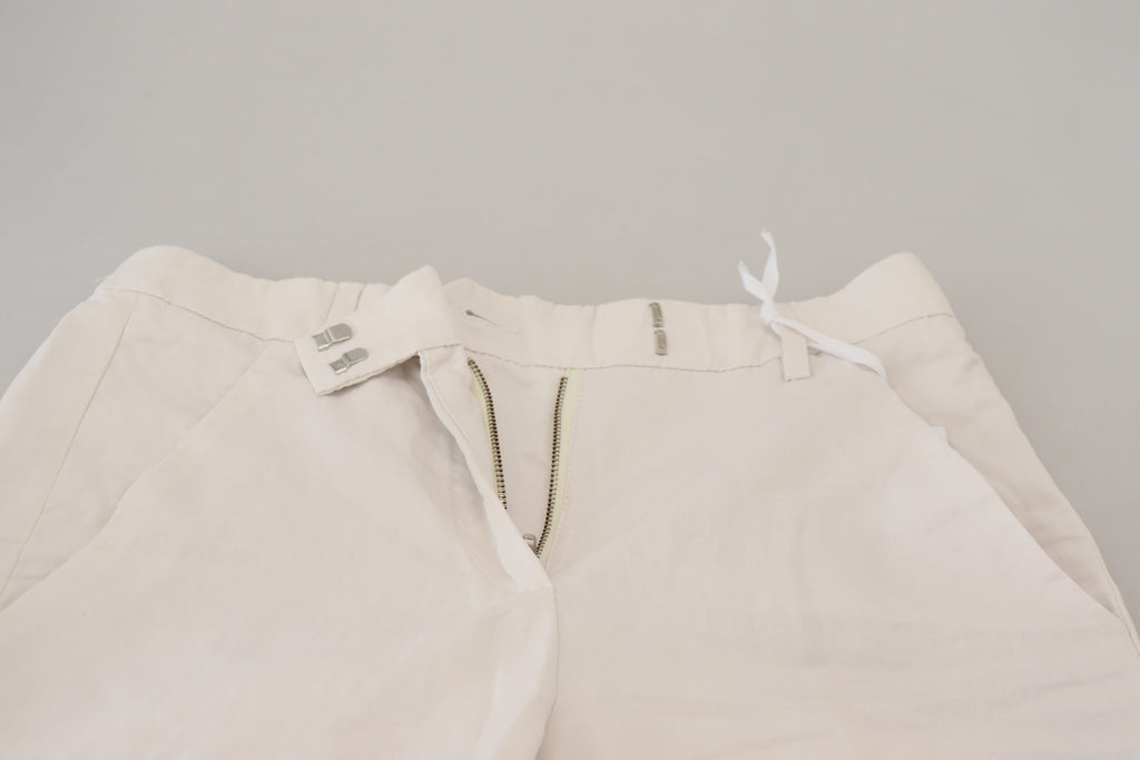 Dondup Weiße konisch zulaufende Damenhose mit hoher Taille