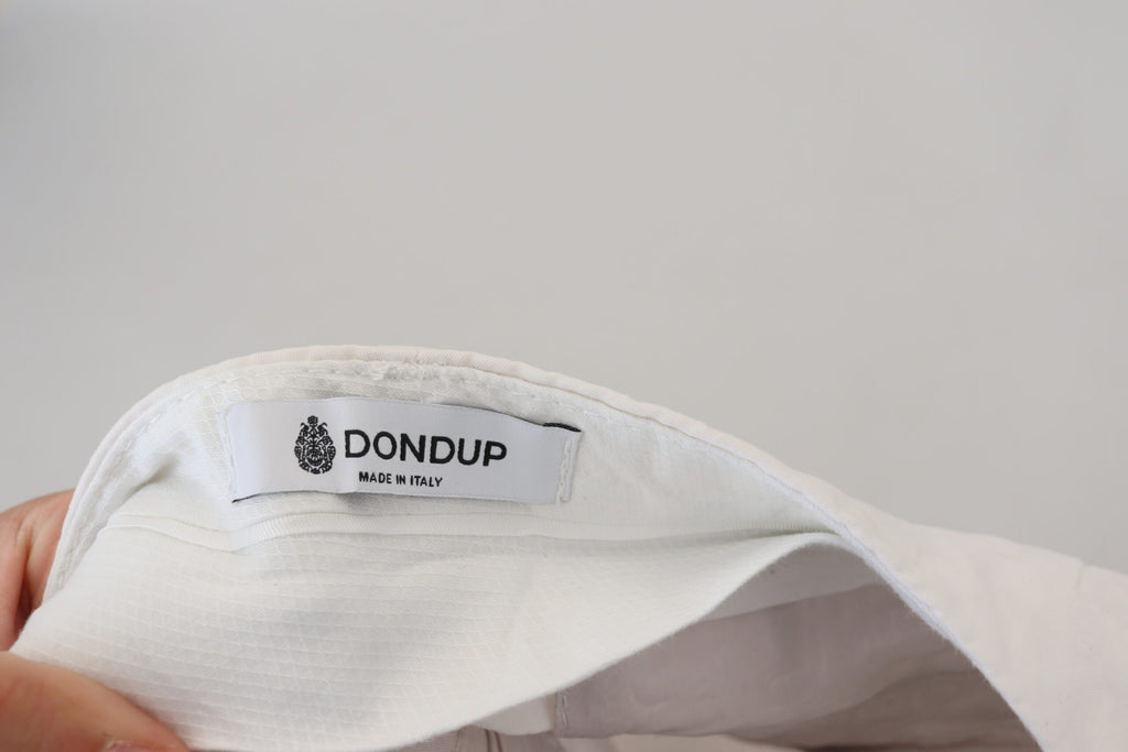 Dondup Weiße konisch zulaufende Damenhose mit hoher Taille
