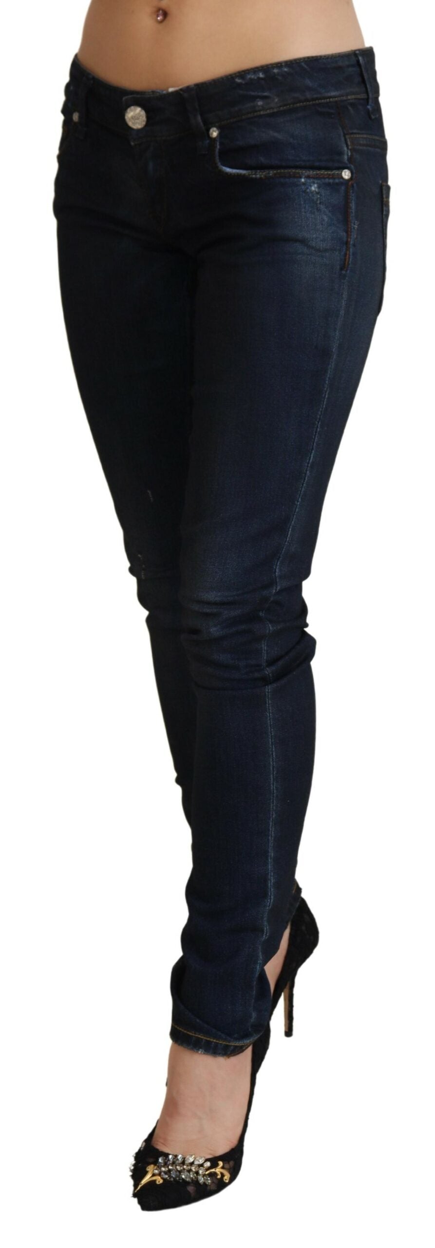 Eight Blue Low Waist Slim Fit Women's Denim Jeans