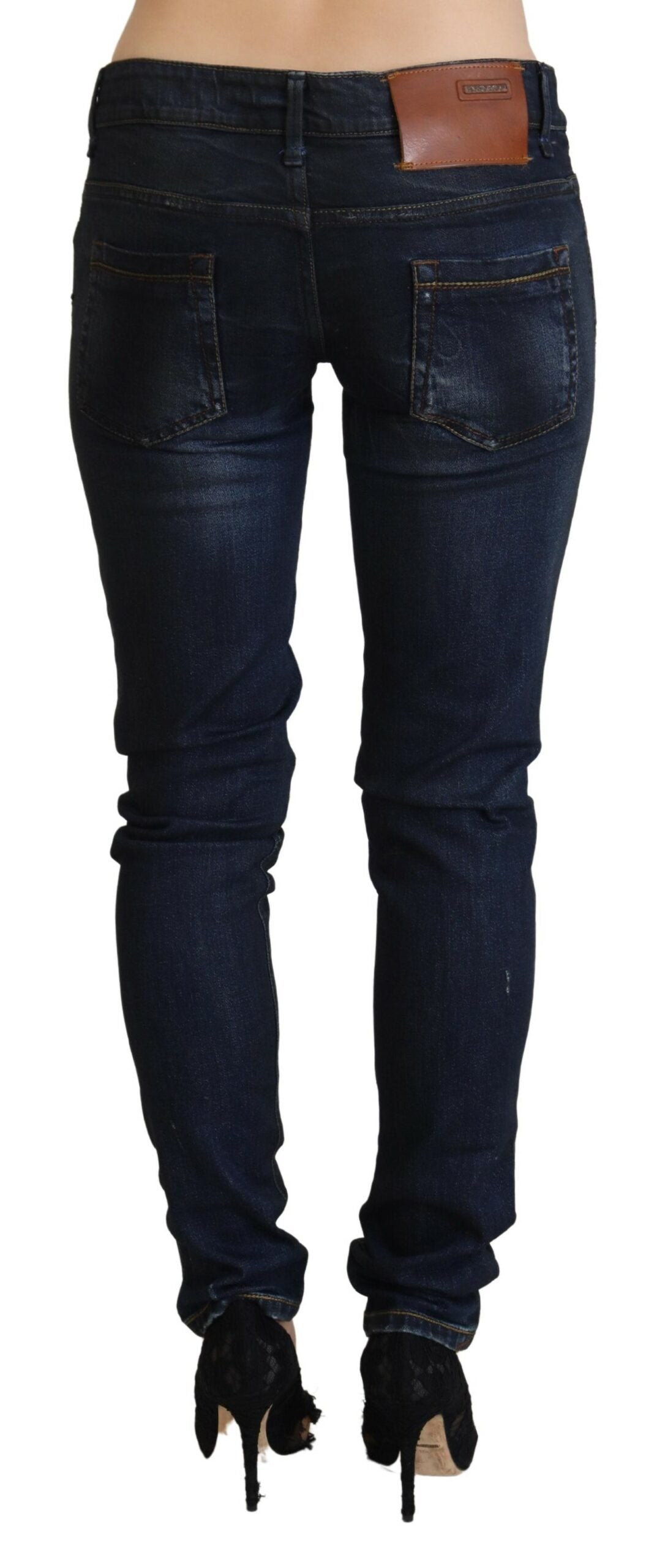 Eight Blue Low Waist Slim Fit Women's Denim Jeans