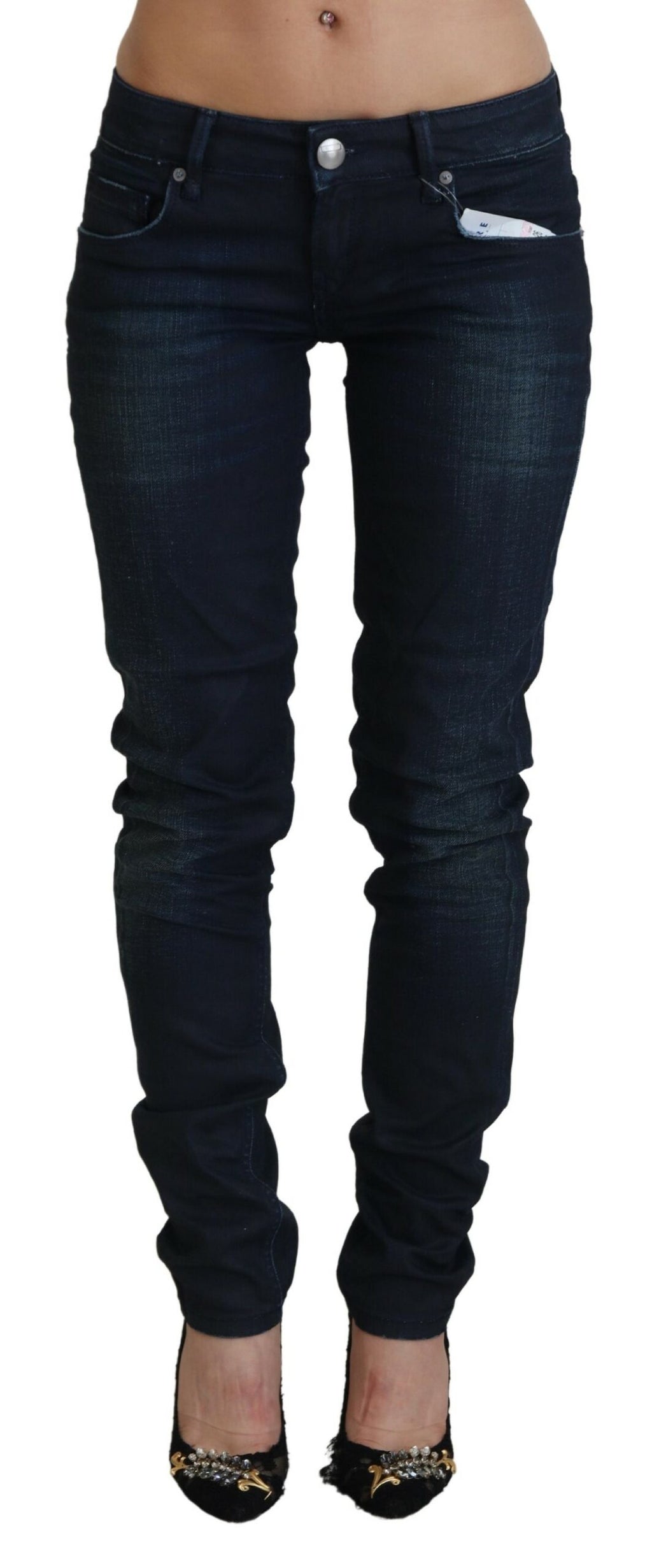 Eight Blue Low Waist Slim Fit Women's Denim Jeans