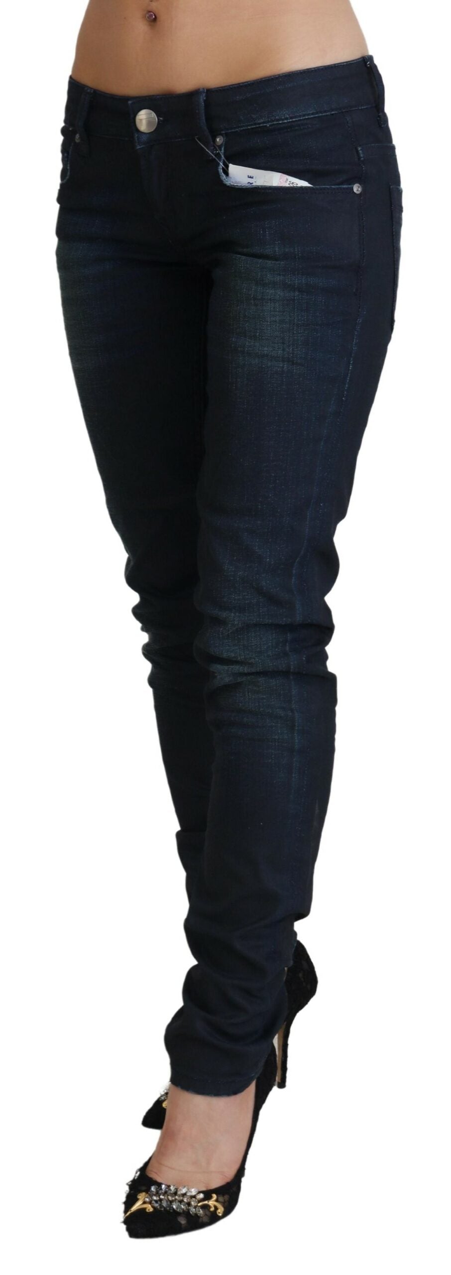 Eight Blue Low Waist Slim Fit Women's Denim Jeans