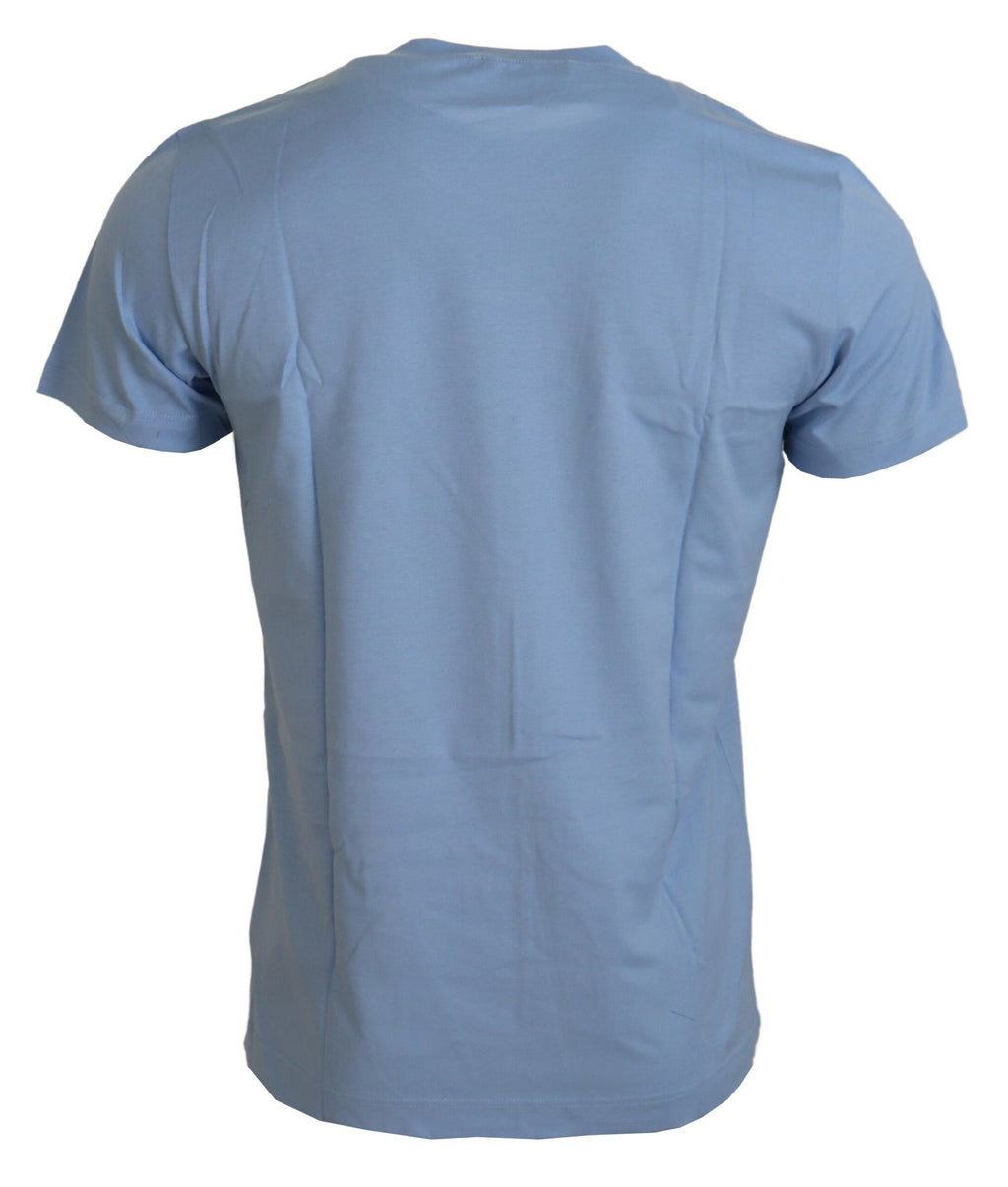 Dolce & Gabbana Hellblau Frohes Neues Jahr 2017 T-Shirt aus Baumwolle