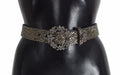 Dolce & Gabbana Multicolor Wide Crystal Buckle Sequin Belt