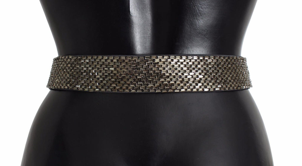 Dolce & Gabbana Multicolor Wide Crystal Buckle Sequin Belt