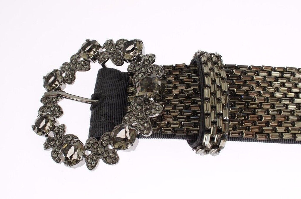 Dolce & Gabbana Multicolor Wide Crystal Buckle Sequin Belt