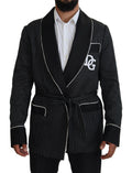 Dolce & Gabbana Schwarze Robe Gestreifte DG Patch Jacke Männer Blazer