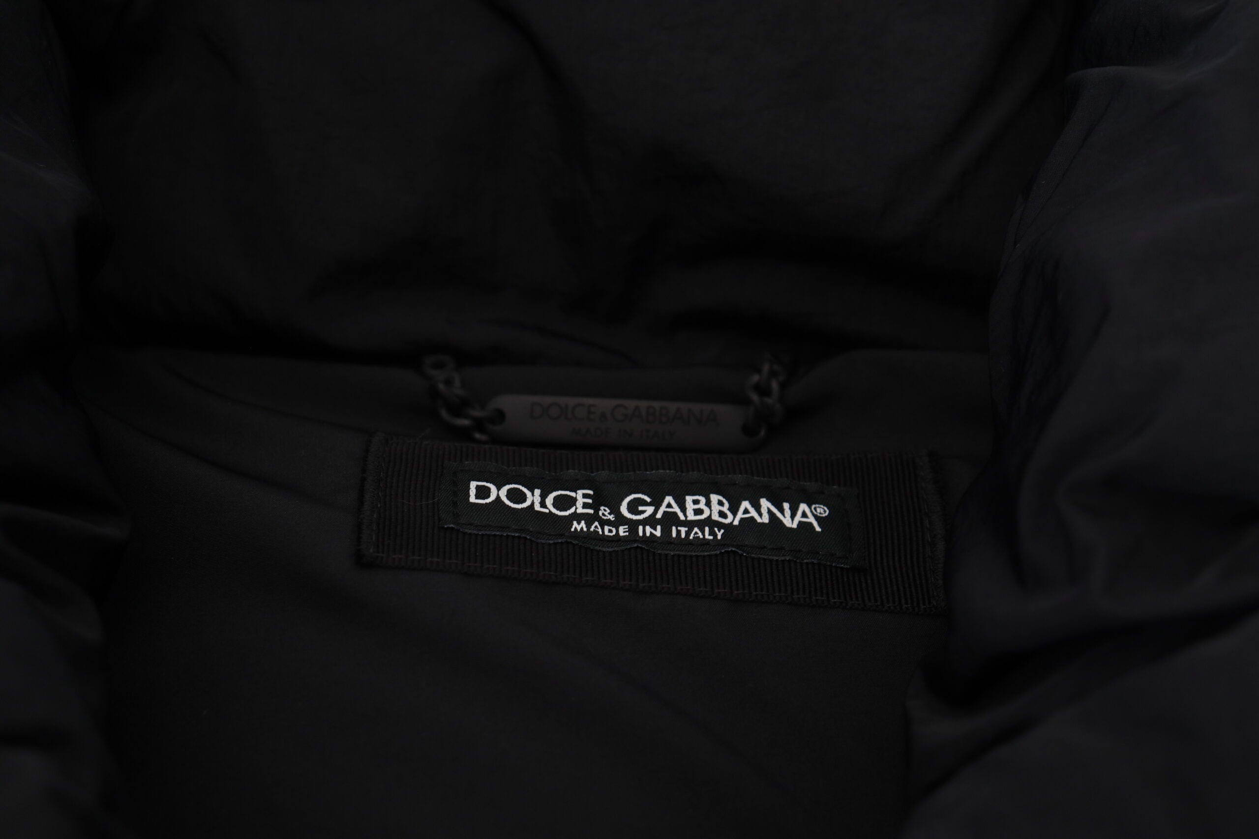 Dolce & Gabbana Black Sleeveless DG Jacket with Metal Embellishment