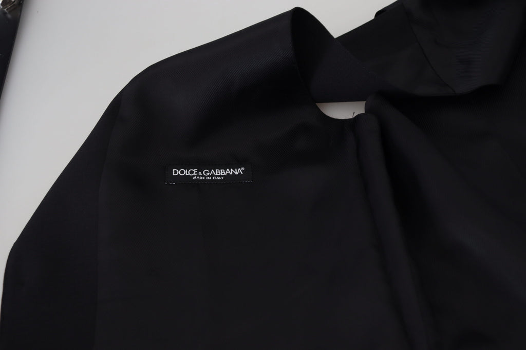 Dolce & Gabbana Black Virgin Wool Formal Waistcoat
