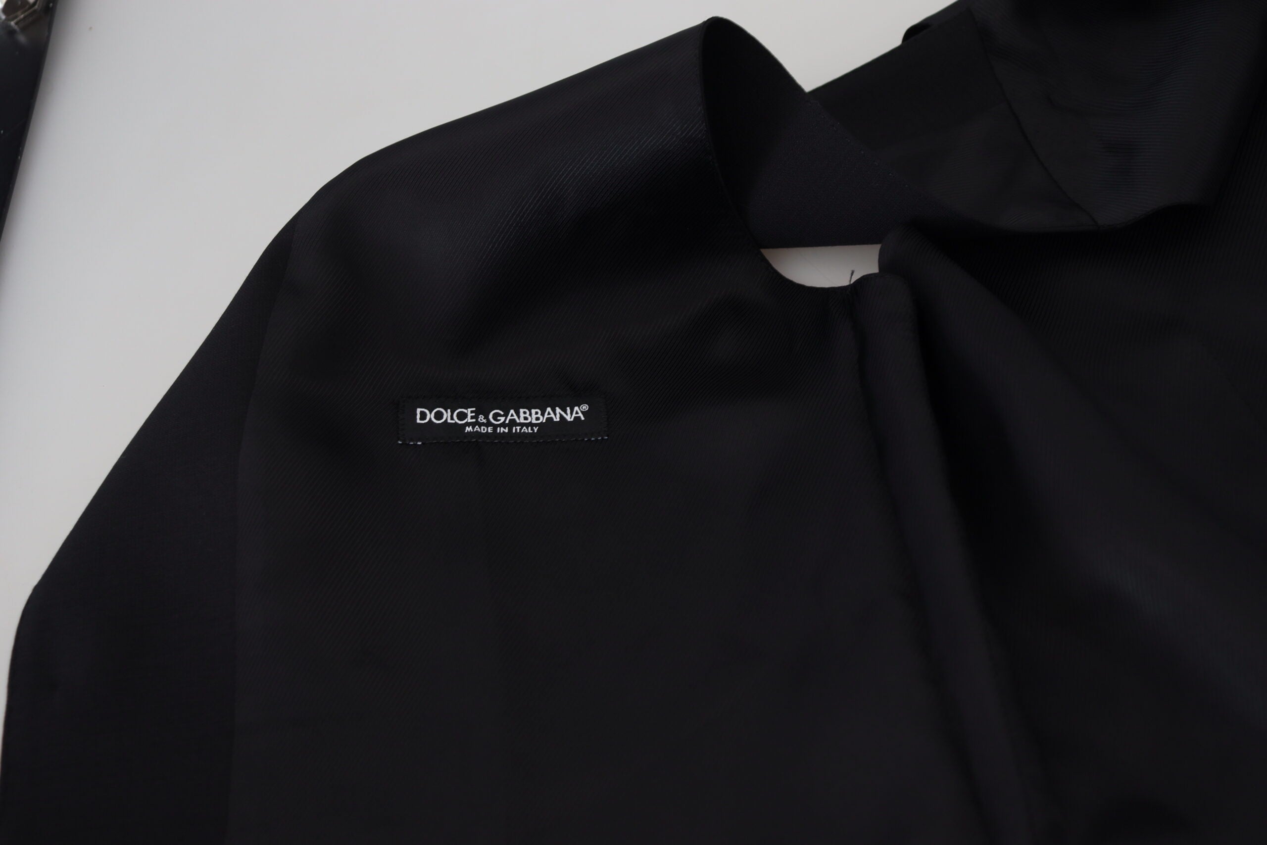 Dolce & Gabbana Black Virgin Wool Formal Waistcoat