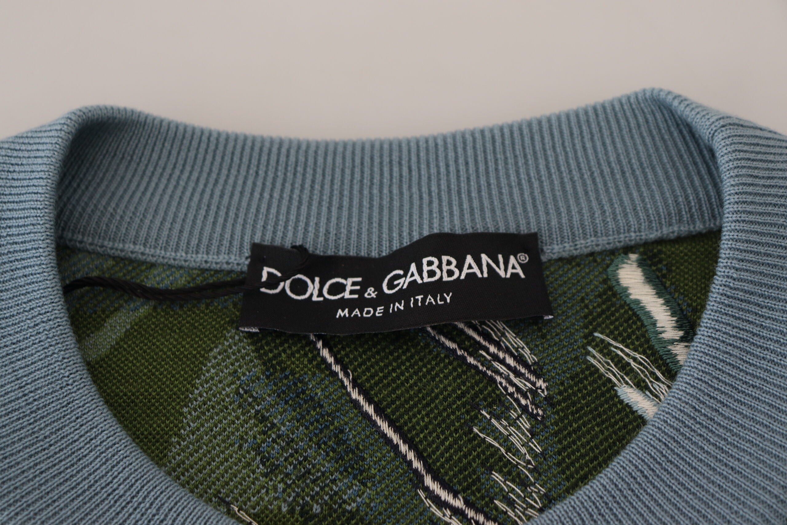 Dolce & Gabbana Multicolor Jungle Wool Sweater Logo Sweater
