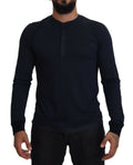 Dolce & Gabbana Blauer Baumwoll-Pullover mit Rundhalsausschnitt
