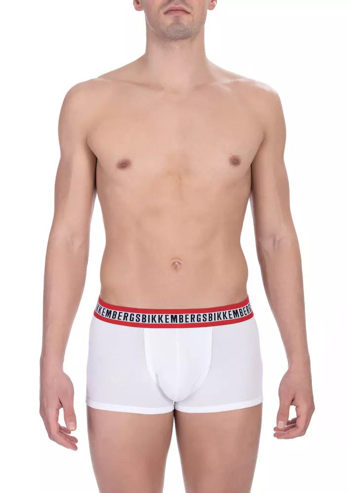 Bikkembergs Weißes Baumwoll-Unterwäsche-Set für Herren, 2er-Pack