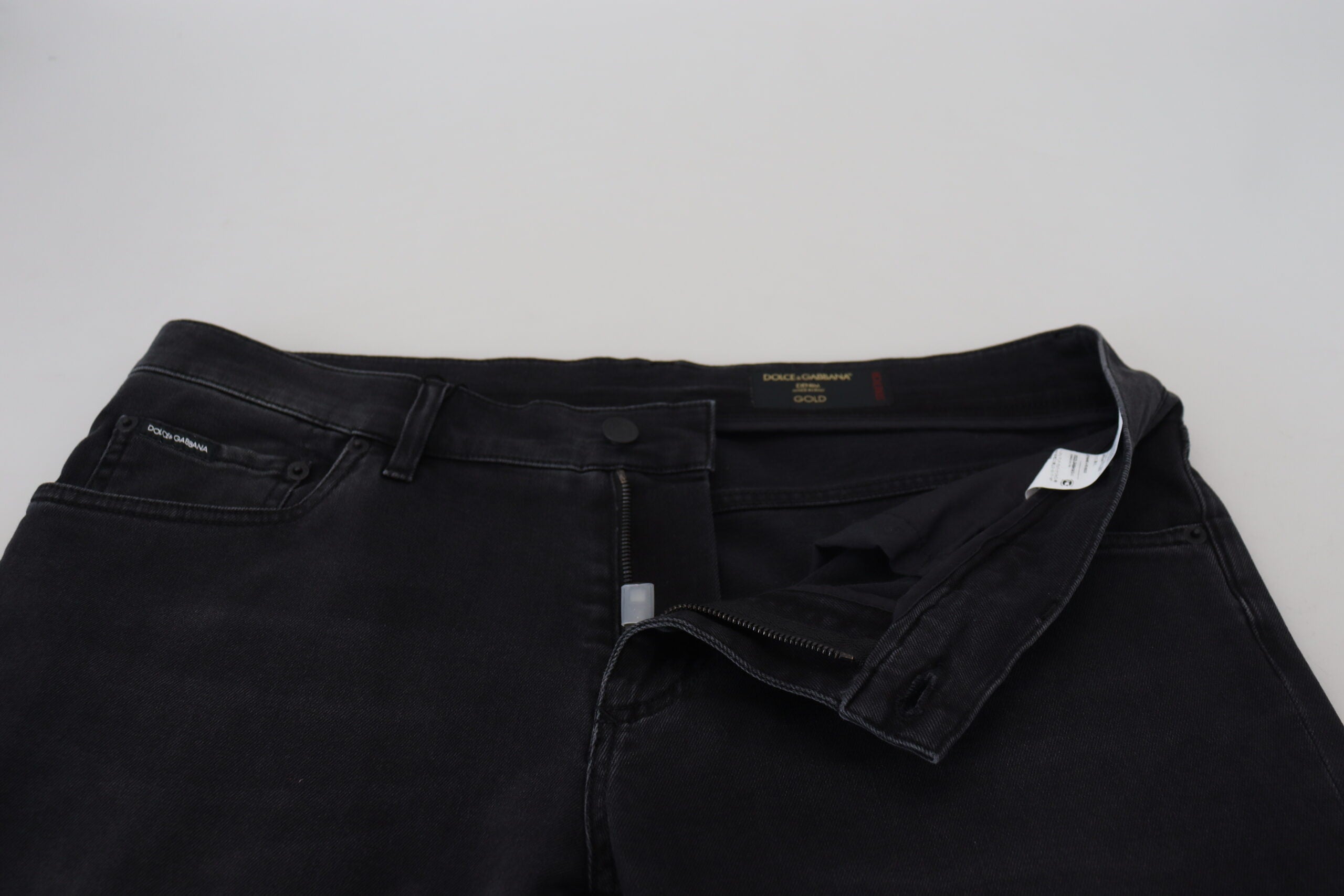 Dolce & Gabbana Black Skinny Jeans with Angel Embroidery