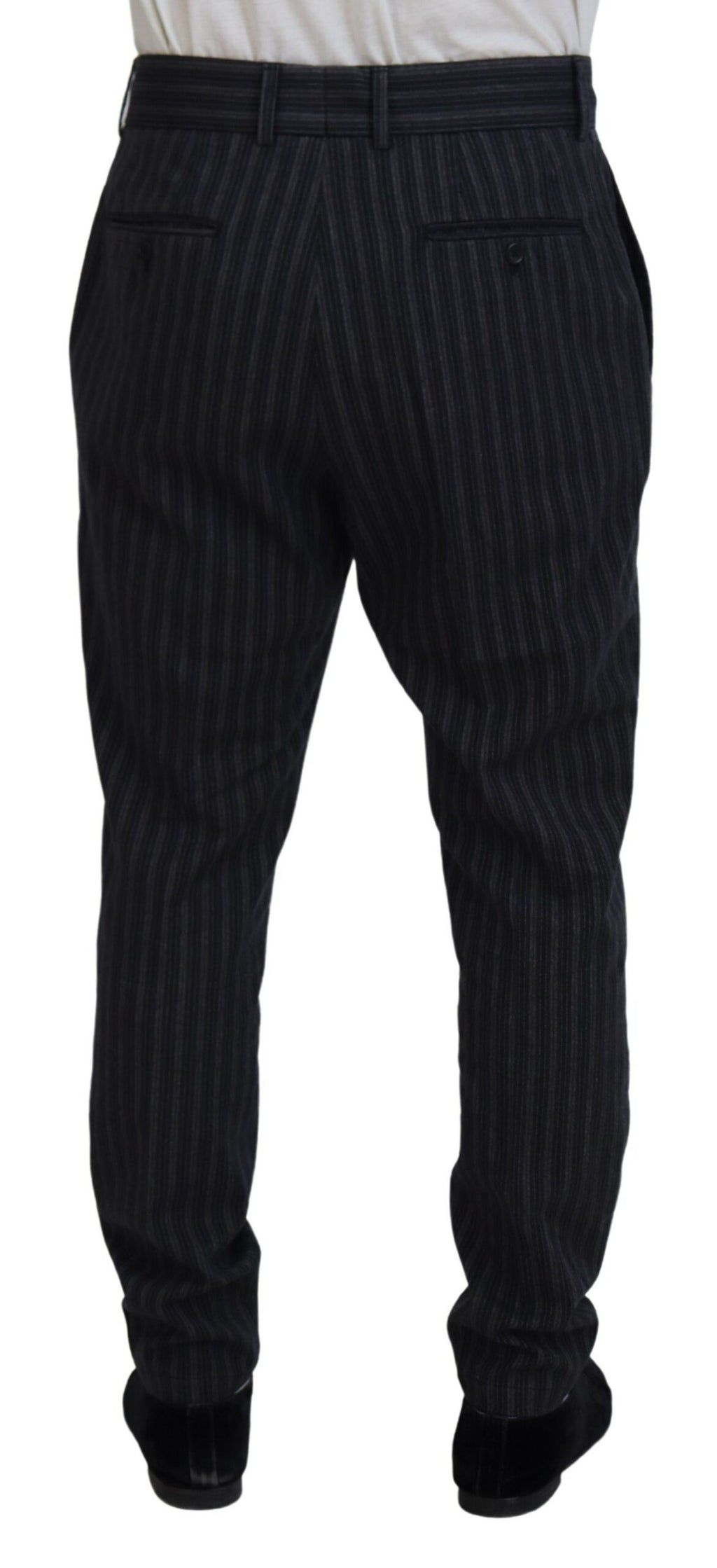 Dolce & Gabbana Dunkelgraue gestreifte Chino-Kleid-Hose