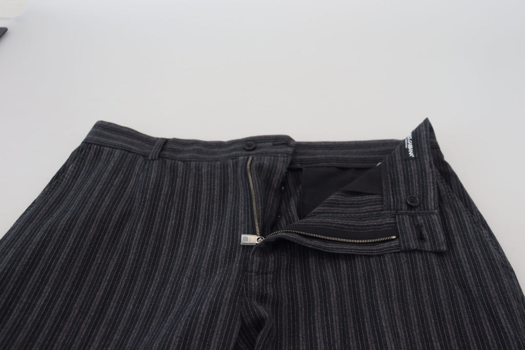 Dolce & Gabbana Dunkelgraue gestreifte Chino-Kleid-Hose