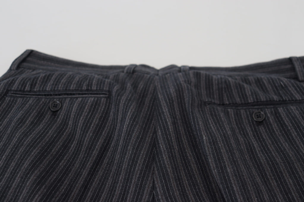 Dolce & Gabbana Dunkelgraue gestreifte Chino-Kleid-Hose