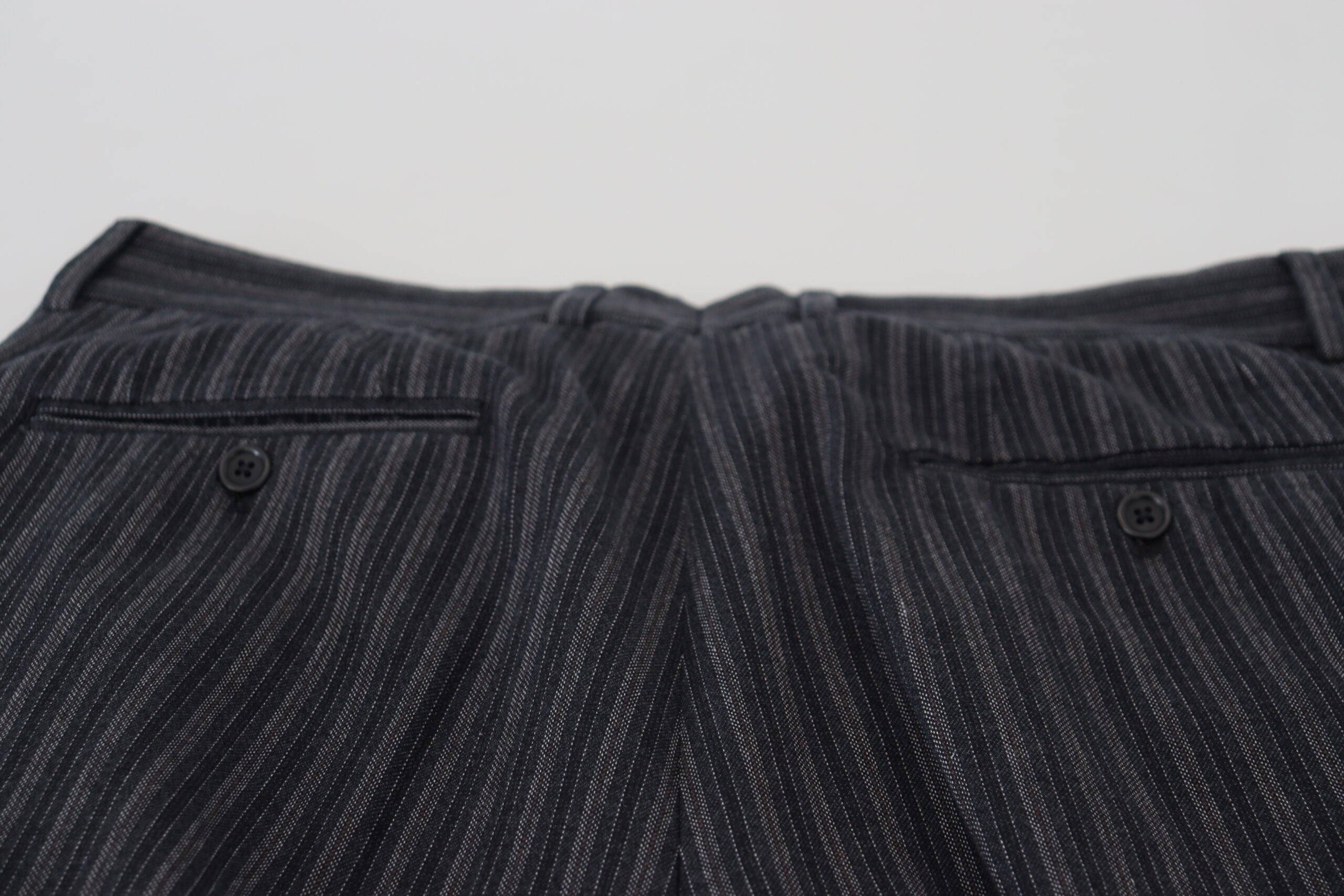 Dolce & Gabbana Dunkelgraue gestreifte Chino-Kleid-Hose