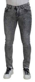 Dolce & Gabbana Grey Washed Cotton Slim Fit Men's Denim Jeans