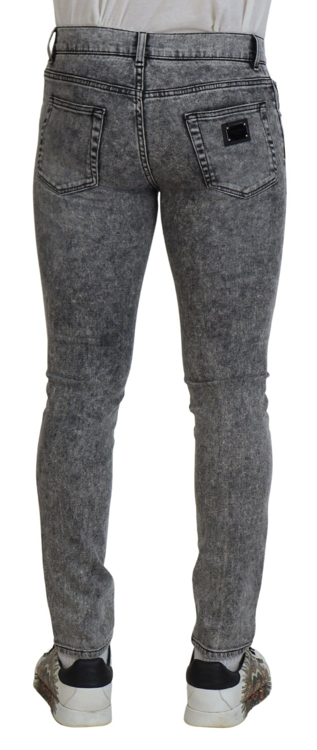 Dolce & Gabbana Grey Washed Cotton Slim Fit Men's Denim Jeans