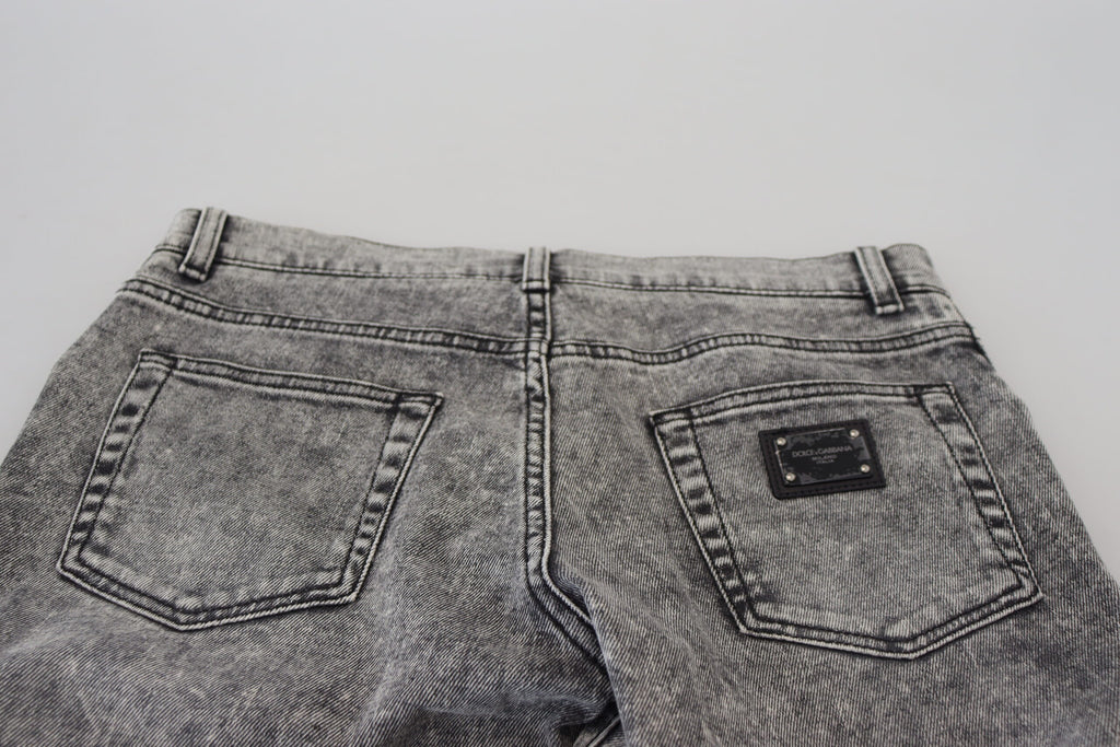 Dolce & Gabbana Grey Washed Cotton Slim Fit Men's Denim Jeans