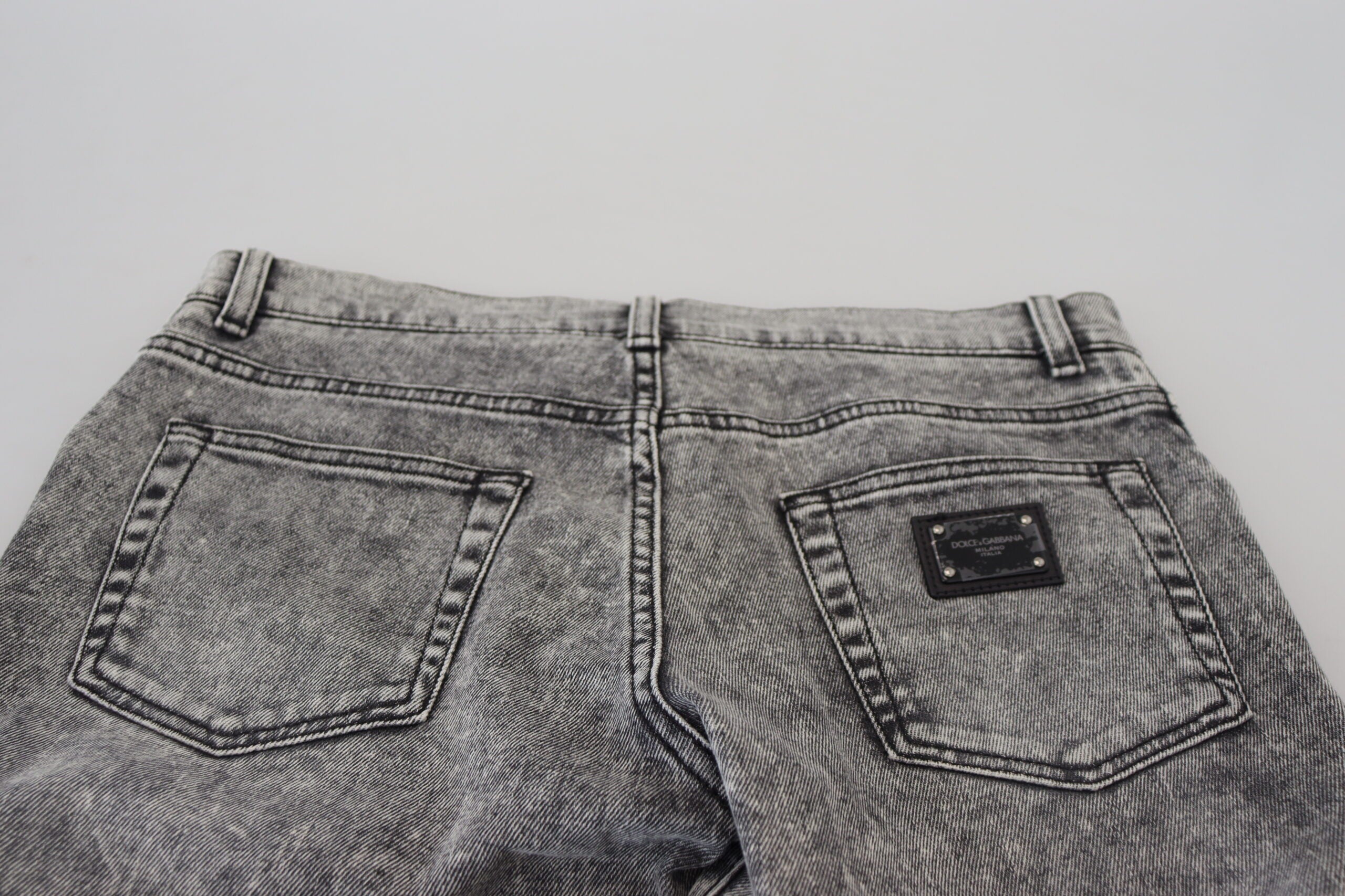 Dolce & Gabbana Grey Washed Cotton Slim Fit Men's Denim Jeans