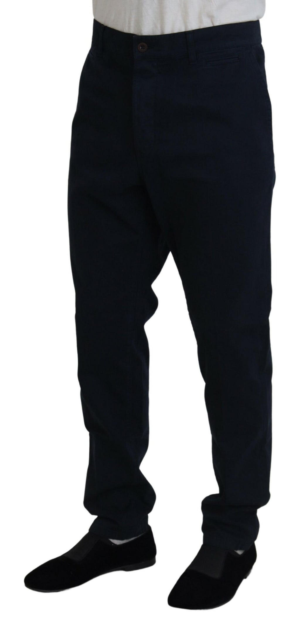 Dolce & Gabbana Blue Cotton Dress Formal Men's Trousers