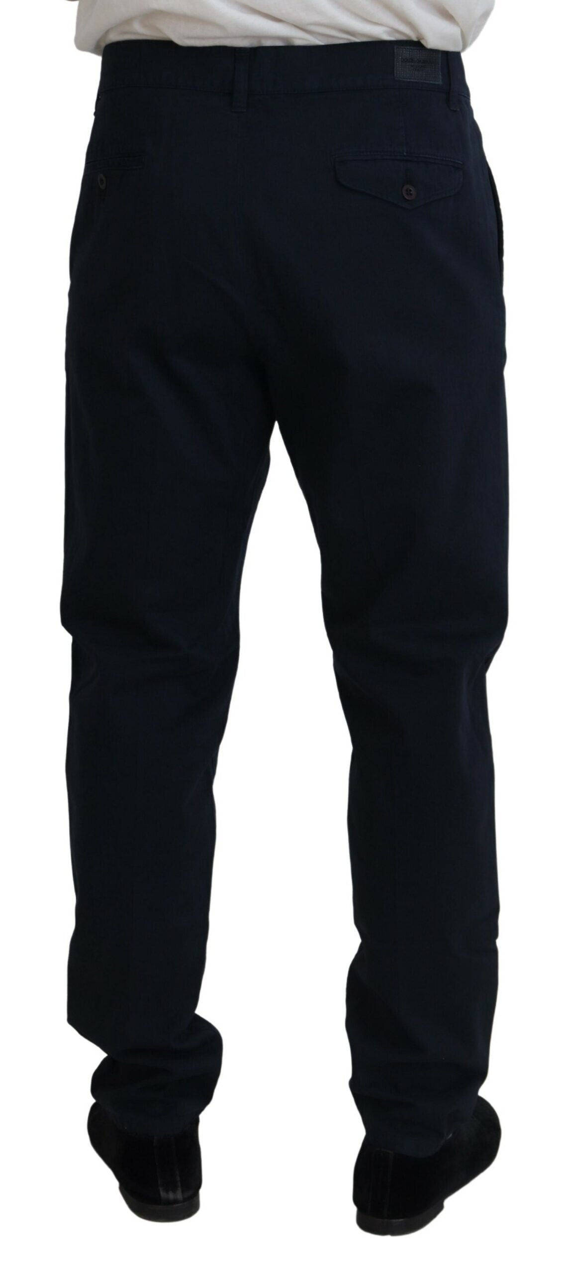 Dolce & Gabbana Blue Cotton Dress Formal Men's Trousers