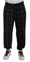 Dolce & Gabbana Multicolor karierte Wolle Herren Jogger Hose