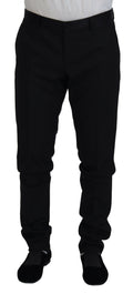 Dolce & Gabbana Black Wool Chino Dress Formal Trousers
