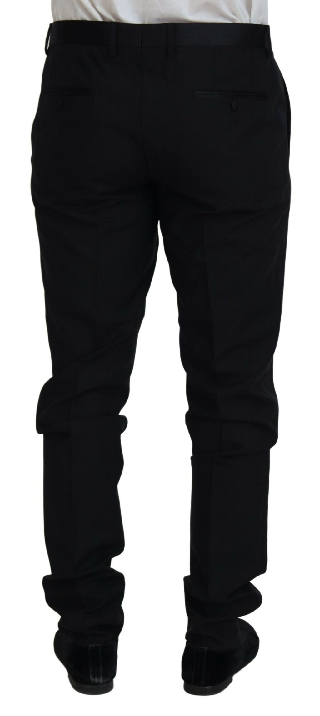 Dolce & Gabbana Black Wool Chino Dress Formal Trousers