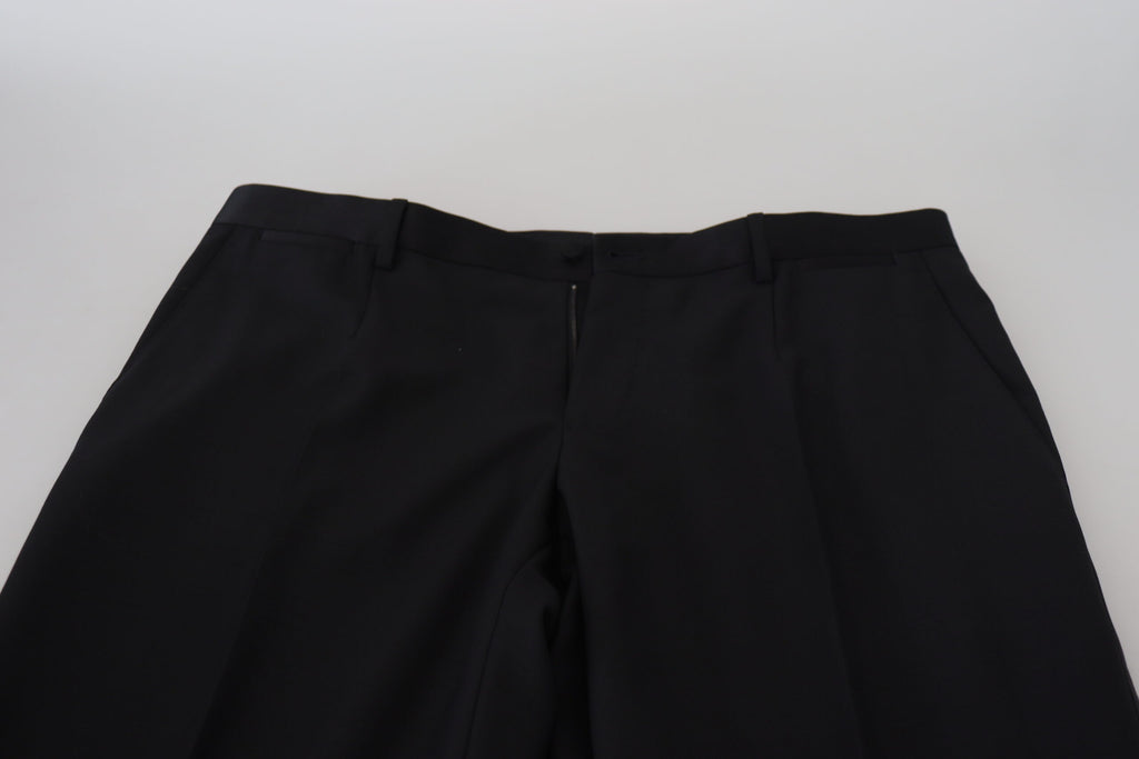 Dolce & Gabbana Black Wool Chino Dress Formal Trousers
