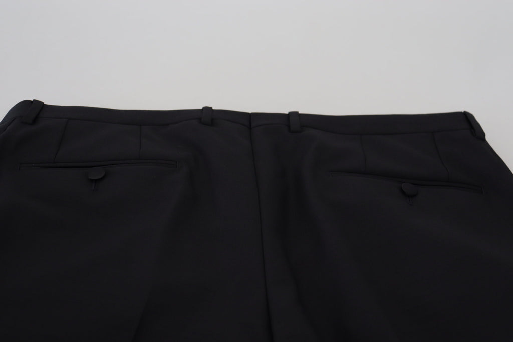 Dolce & Gabbana Black Wool Chino Dress Formal Trousers