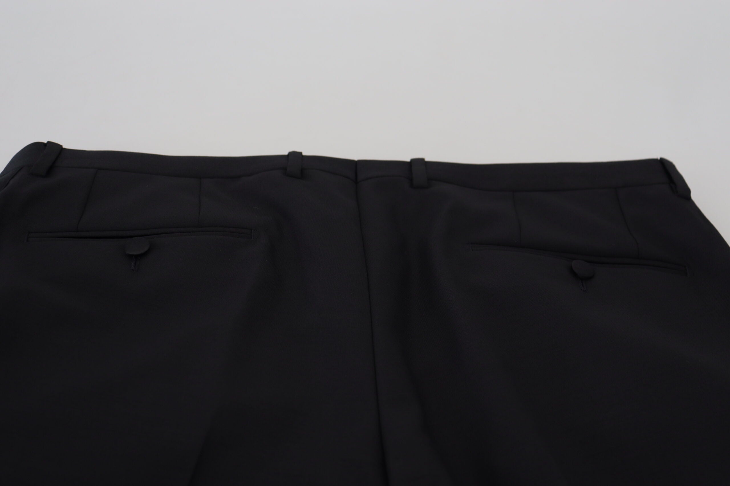 Dolce & Gabbana Black Wool Chino Dress Formal Trousers