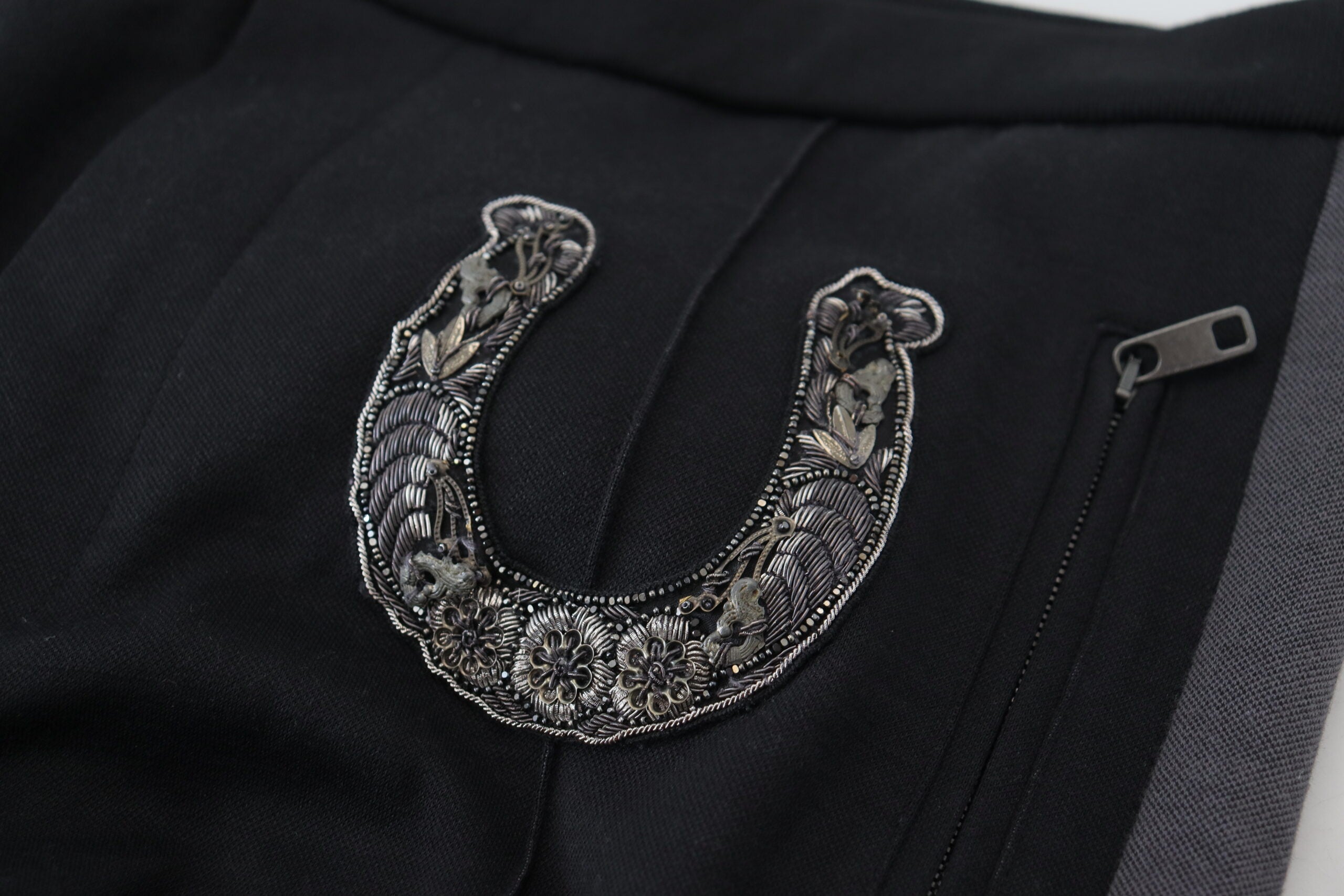 Dolce & Gabbana Schwarze Woll-Hufeisen-Jogger-Hose