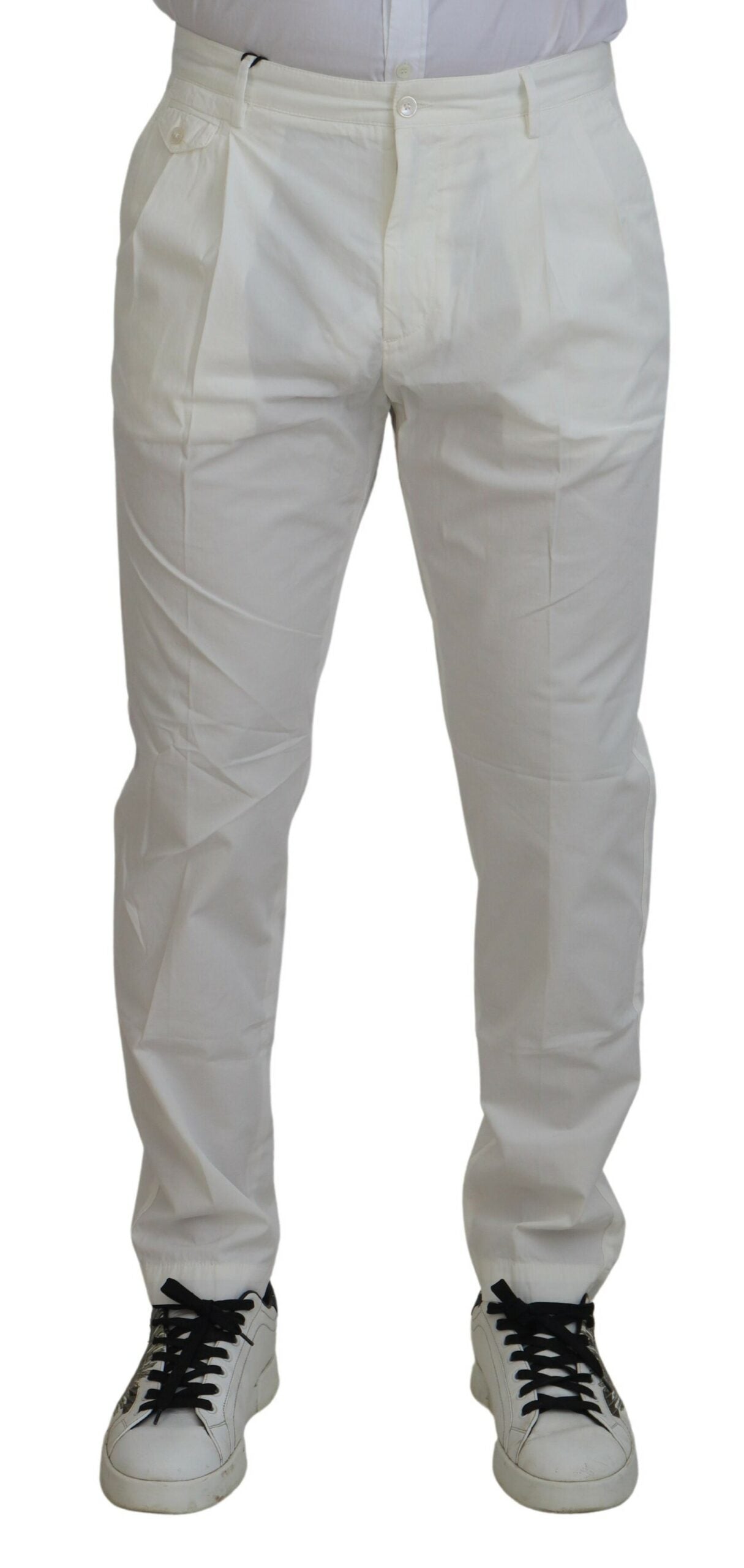 Dolce & Gabbana Weiße Skinny Chino-Hose aus Baumwolle