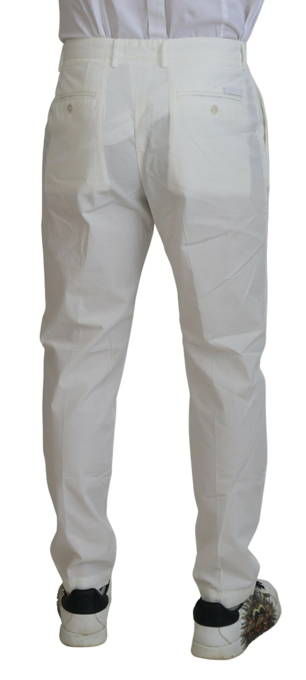 Dolce & Gabbana Weiße Skinny Chino-Hose aus Baumwolle