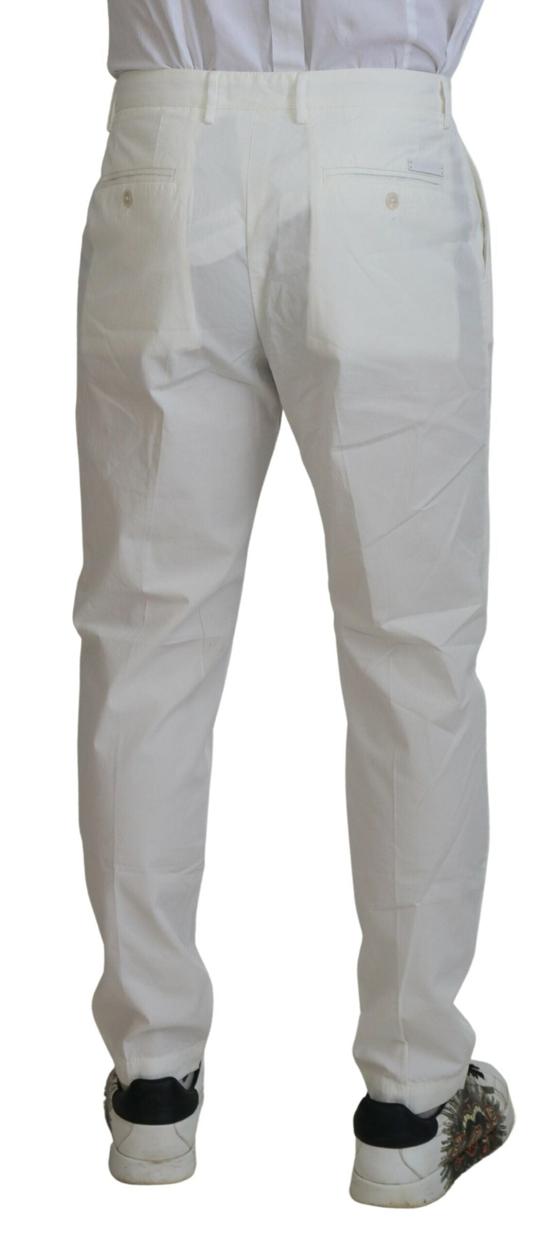Dolce & Gabbana Weiße Skinny Chino-Hose aus Baumwolle