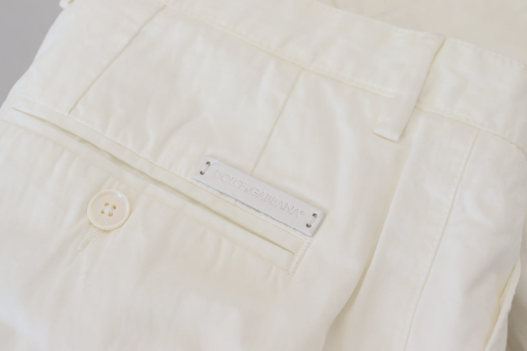 Dolce & Gabbana Weiße Skinny Chino-Hose aus Baumwolle