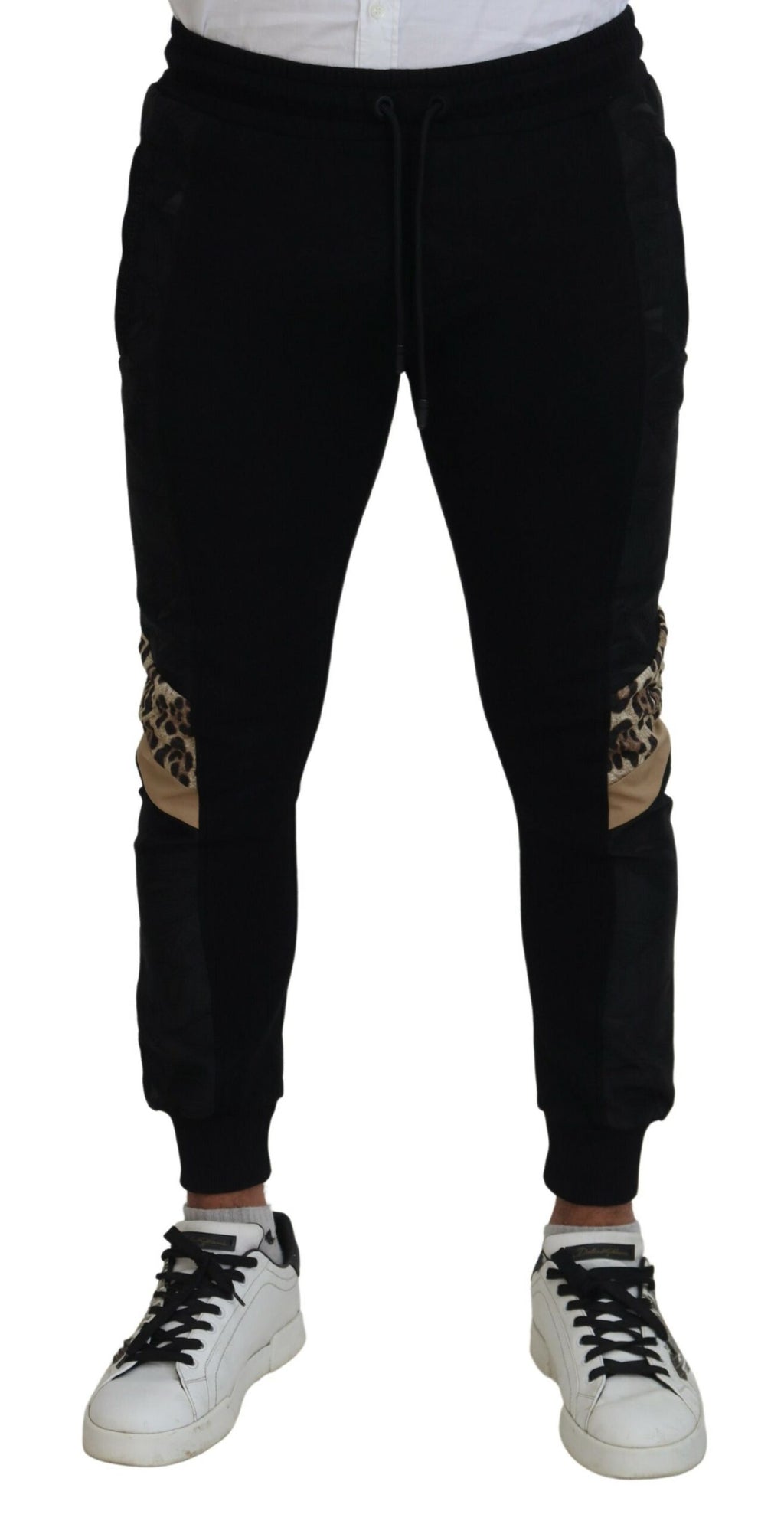 Dolce & Gabbana Schwarze Polyester Skinny Jogger Herren Hosen